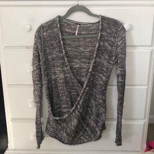 Free people faux wrap sweater